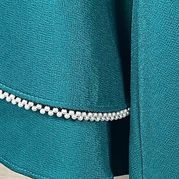 The Limited Top Blouse Womens Size Small Stretch Beaded Bell 3/4 Sleeves Green - Picture 2 of 6